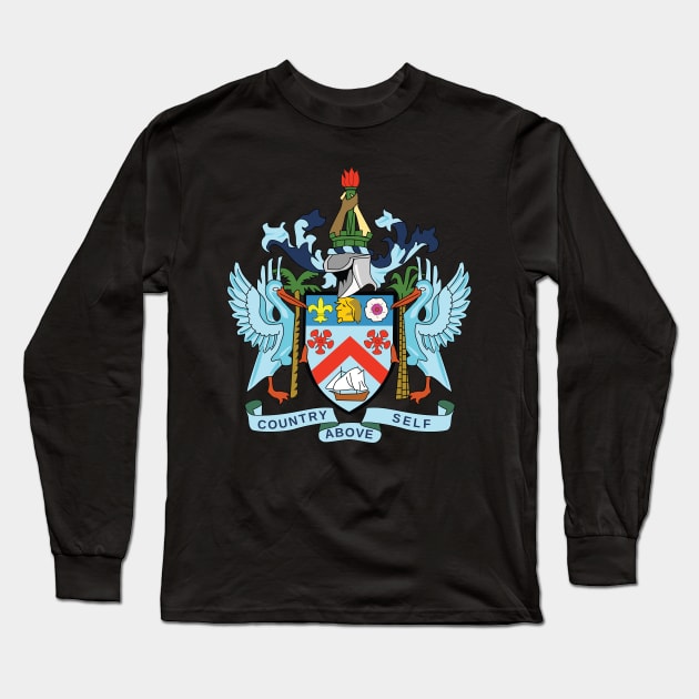 St Kitts and Nevis Coat of Arms Long Sleeve T-Shirt by IslandConcepts